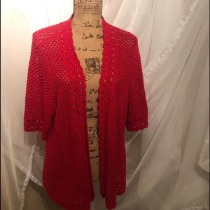 ❤️ 3/$15 ❤️ Dress Barn 1x red sweater cardigan